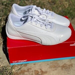 Puma neo cat unlicensed softfoam+ all white sneakers 8.5 new condition